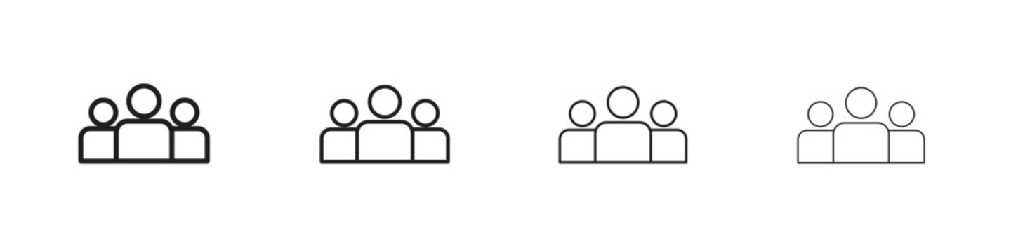 people icon, thin line symbols. eps 10 vector