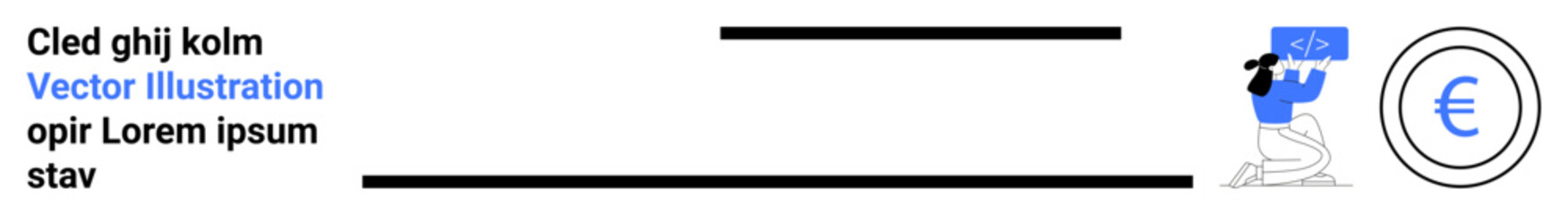 Obraz premium Digital finance, software development, coding, modern economy, currency transactions, online payments. A person holding a coding board and a euro symbol. Digital finance and software development