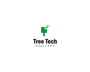 creative logo design digital tree,pixel,technology, abstract, logo design template,icon, vector, symbol, creative idea.