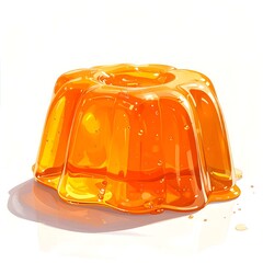 A vibrant orange gelatin dessert with a smooth surface