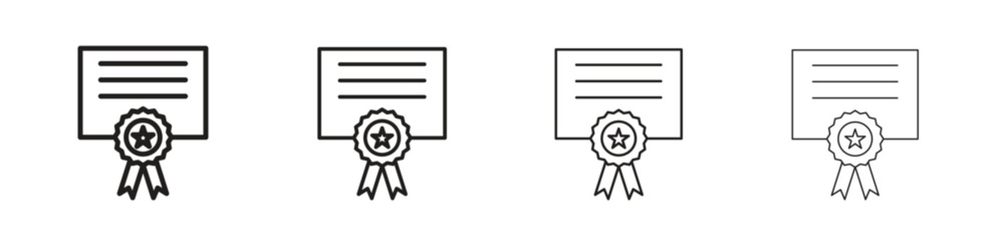 Qualification icon, thin line symbols. eps 10 vector