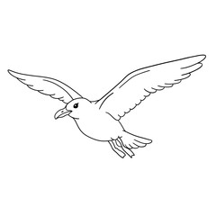 Obraz premium A peaceful black silhouette illustration of a dove flying through the sky with open wings as a symbolic nature vector art design