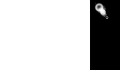 Abstract composition featuring prominent white circular light flares and soft glowing bokeh effects...