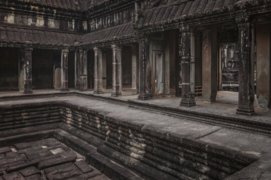 Detail of the central temple of Angkor Wat