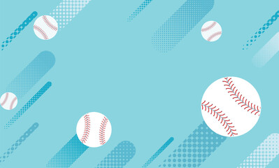 水色のベースボール背景イラスト