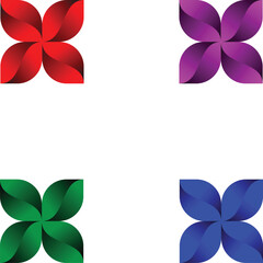 Colorful Gradient Abstract Floral Shapes Collection