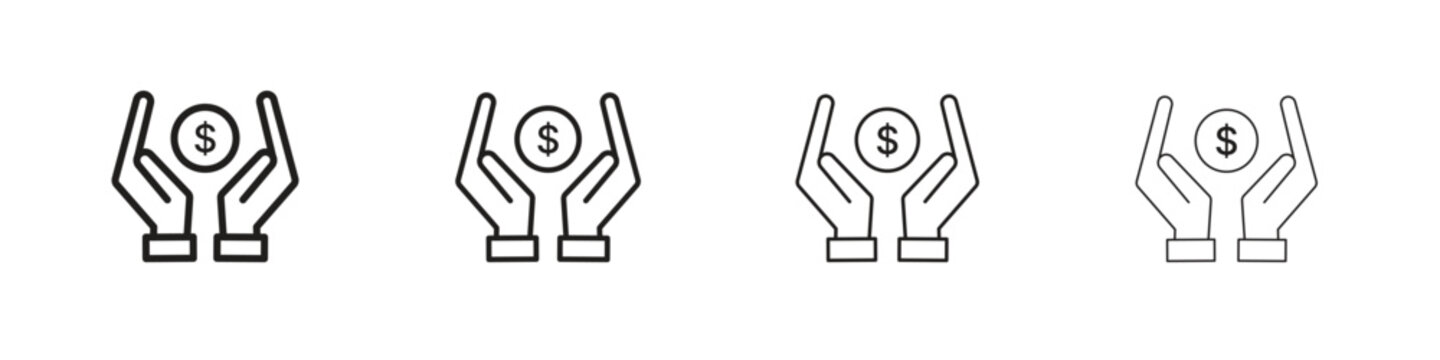Savings icon, thin line symbols. eps 10 vector