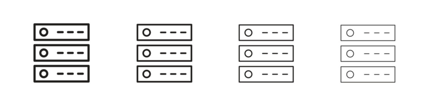 Server rack icon, thin line symbols. eps 10 vector