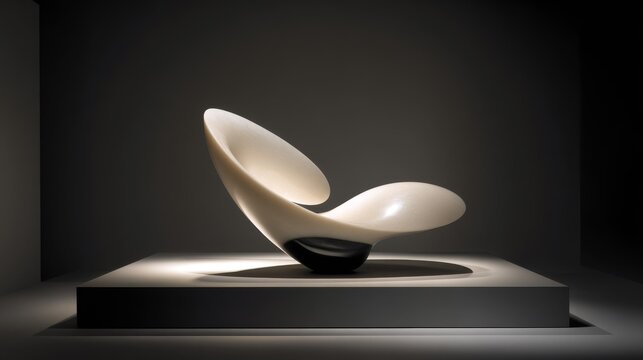 Smooth alabaster sculpture with elegant abstract form