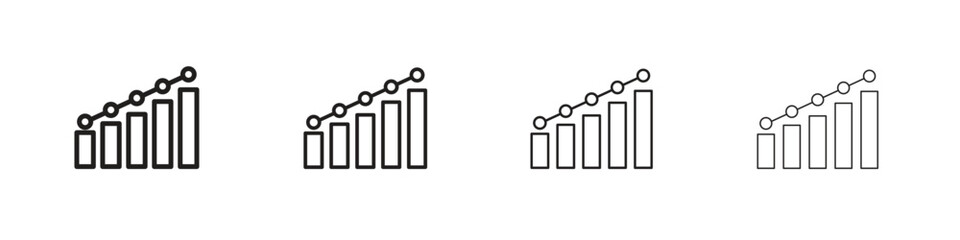 Statistics icon, thin line symbols. eps 10 vector