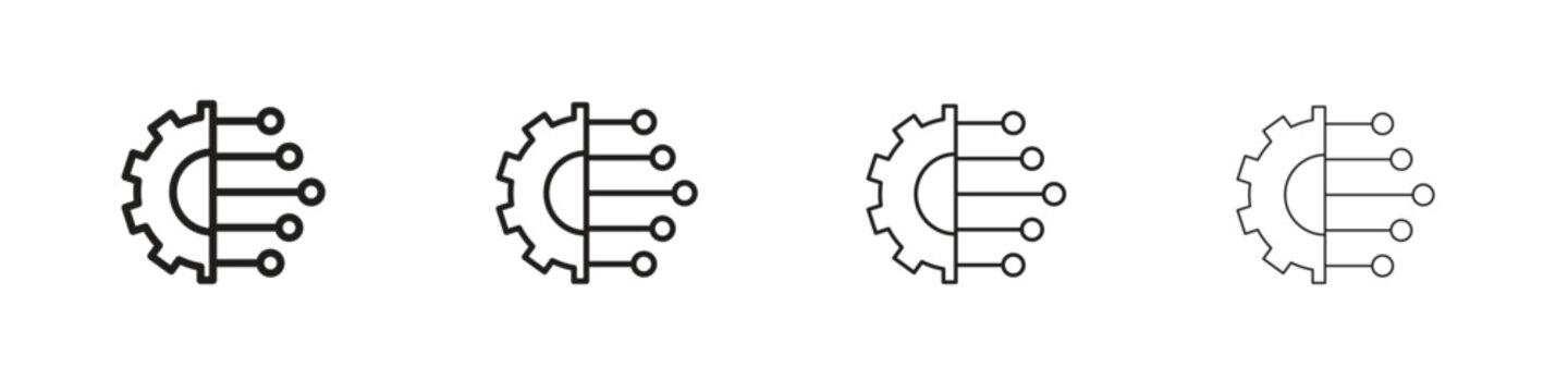 Technology icon, thin line symbols. eps 10 vector
