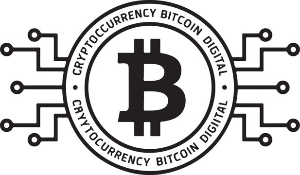 A stylized representation of a bitcoin symbol surrounded by circuit-like patterns.