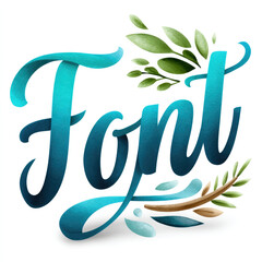 Obraz premium Elegant blue script 