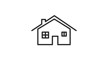 Obraz premium Simple line drawing of a house.