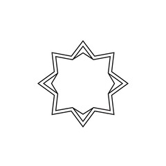 Geometric star shape outline symbol.
