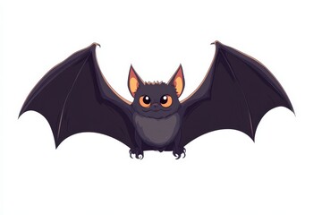 Obraz premium Cartoon Bat with Wings Spread