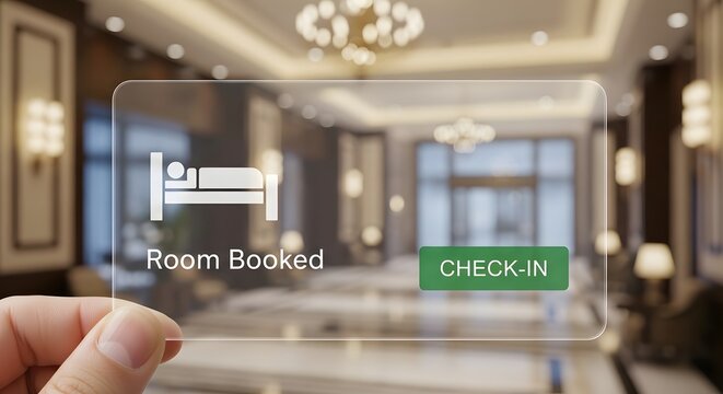 Digital confirmation of hotel room booking displayed on a smartphone screen
