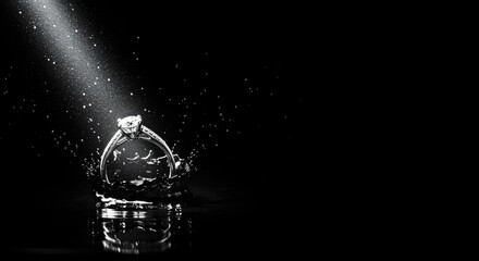 A lone figure stands under a spotlight in a dark, starry night, creating a sense of mystery and solitude.