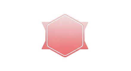 Pink Hexagonal Badge with Starburst Accents