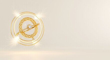 A radiant golden mandala with intricate details and a soft glow