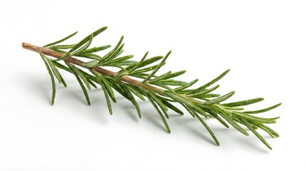 Fototapeta premium Fresh green rosemary sprig isolated on a white background