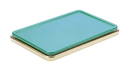 Stack of two trays: green on top, gold on bottom