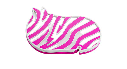 3D Zebra Stripe Shape in Pink and White
