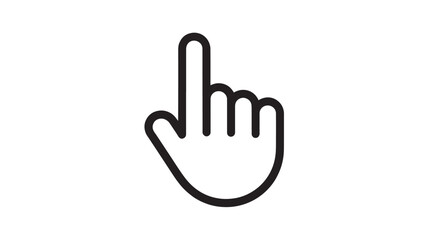 Obraz premium Hand icon with pointing finger in minimalist style on white background with simple line art for user interface