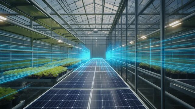 Sustainable agriculture technology innovative solar-powered greenhouse for efficient crop cultivation and energy generation