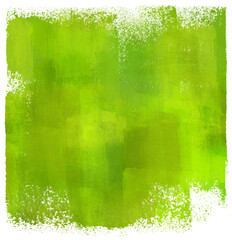 手描きの重ね塗りペイント、若葉色の背景アート
