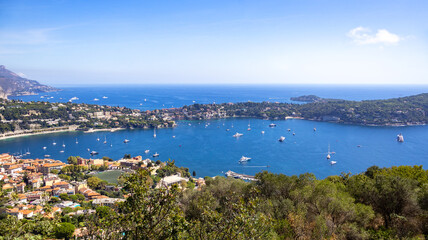 Saint-Jean-Cap-Ferrat peninsula view on French Riviera coastline, Provence-Alpes-C&ocirc;te, France, Europe.