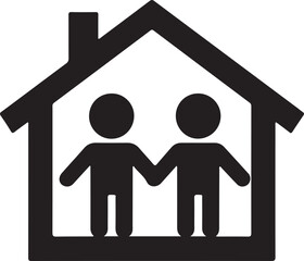 Two people holding hands inside a house symbolizing family or partnership