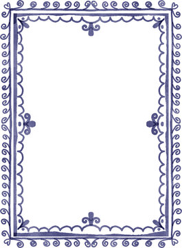 Vintage Blue Decorative Frames and Borders Collection