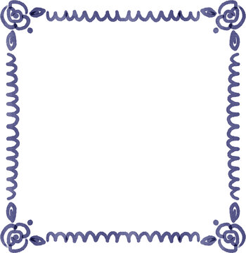 Vintage Blue Decorative Frames and Borders Collection