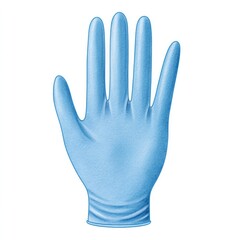 Obraz premium Blue medical glove for safety and hygiene on white background