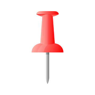 Red Push Pin Cartoon Illustration