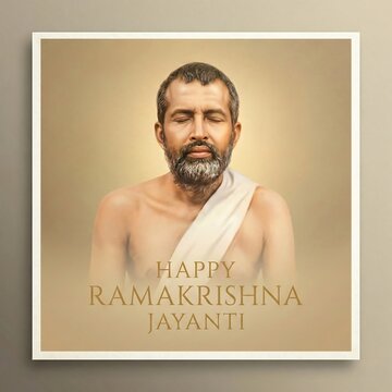 Portrait of ramakrishna jayanti celebration with traditional attire and beard