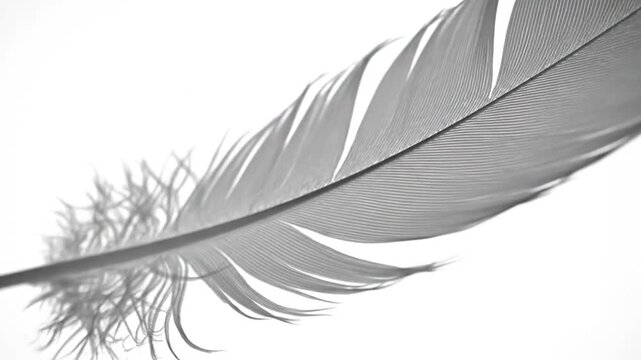 A grayscale close-up captures delicate feather details with a soft focus