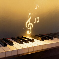 Notes Emerging from a Piano Key