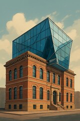 Reimagined Historical Building An illustration of a historical b