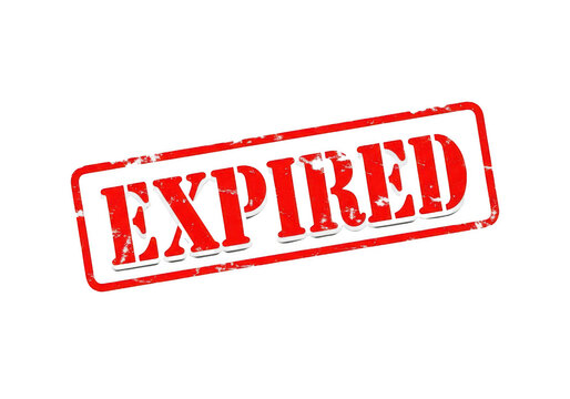 A red stamp with the word expired on it isolated on transparent background