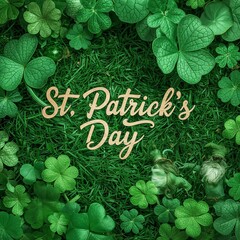 St Patrick s Day A green St Patrick s Day like scene with shamro