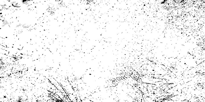 Abstract grunge background with black and white paint texture featuring liquid ink drops and wet rain splashes on a dirty glass window pattern
