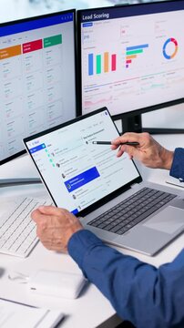 Man Boosting Sales With CRM System