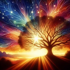 Branches Reflecting Sunlight Represents a relationship that is b