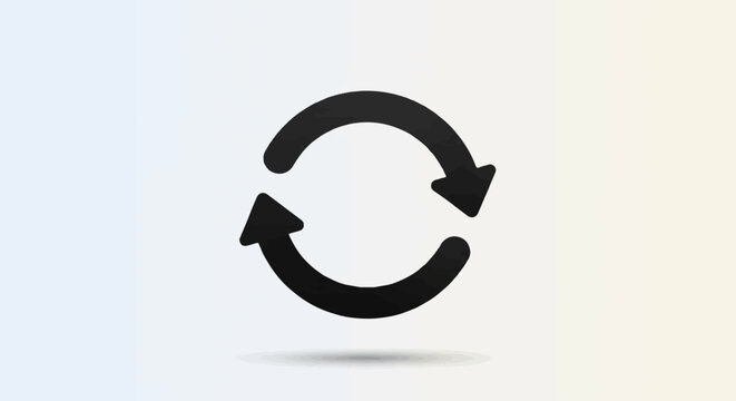 Black circular arrows symbol on a gradient background