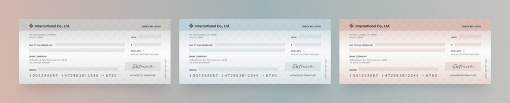 Blank Check or Cheque Template, Vector Illustration Giant Check Cheque for Charity Awards