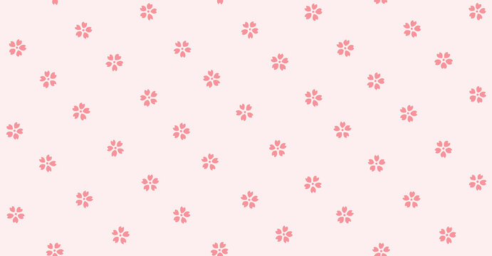 桜花びら 和柄デザイン シームレス パターン素材（Seamless Cherry Blossom Petal Pattern Material）