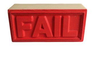A red rubber stamp with the word fail on it isolated on transparent background