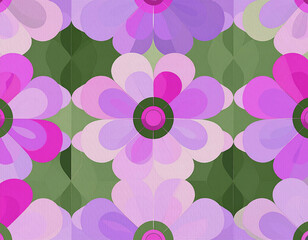 くすみパステルの花柄パターン1